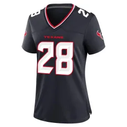 Houston Texans Women's Game Navy Team Jersey (28 Joe Mixon)