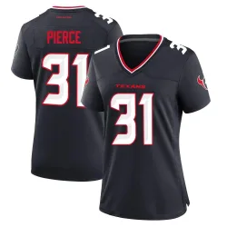 Houston Texans Women's Game Navy Team Jersey (31 Dameon Pierce)