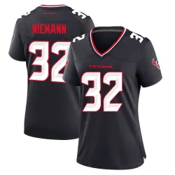 Houston Texans Women's Game Navy Team Jersey (32 Nick Niemann)