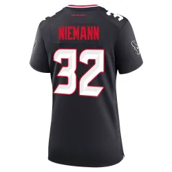 Houston Texans Women's Game Navy Team Jersey (32 Nick Niemann)