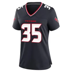 Houston Texans Women's Game Navy Team Jersey (35 Jake Hansen)