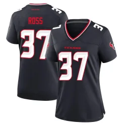 Houston Texans Women's Game Navy Team Jersey (37 D'Angelo Ross)