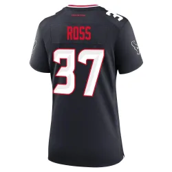 Houston Texans Women's Game Navy Team Jersey (37 D'Angelo Ross)