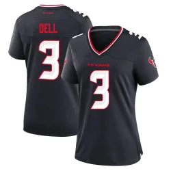 Houston Texans Women's Game Navy Team Jersey (3 Tank Dell)