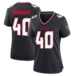 Houston Texans Women's Game Navy Team Jersey (40 Austin Brinkman)