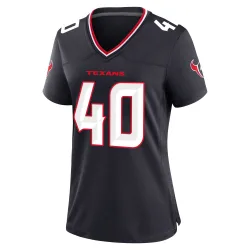 Houston Texans Women's Game Navy Team Jersey (40 Austin Brinkman)