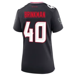 Houston Texans Women's Game Navy Team Jersey (40 Austin Brinkman)