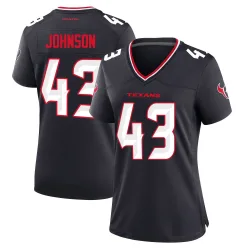Houston Texans Women's Game Navy Team Jersey (43 Jakob Johnson)