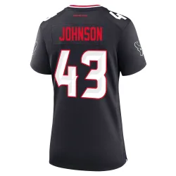 Houston Texans Women's Game Navy Team Jersey (43 Jakob Johnson)