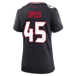 Houston Texans Women's Game Navy Team Jersey (45 E.J. Speed)