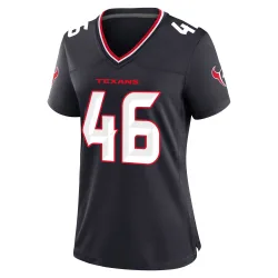 Houston Texans Women's Game Navy Team Jersey (46 Jackson Woodard)