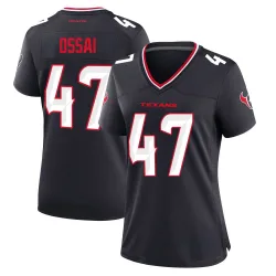 Houston Texans Women's Game Navy Team Jersey (47 K.C. Ossai)