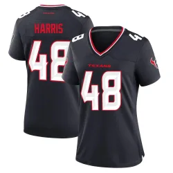 Houston Texans Women's Game Navy Team Jersey (48 Christian Harris)
