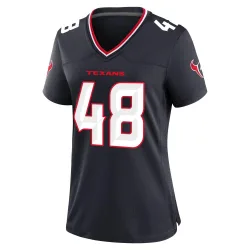 Houston Texans Women's Game Navy Team Jersey (48 Christian Harris)