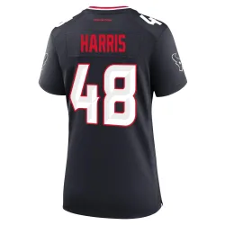 Houston Texans Women's Game Navy Team Jersey (48 Christian Harris)
