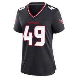 Houston Texans Women's Game Navy Team Jersey (49 Tucker Addington)