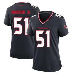 Houston Texans Women's Game Navy Team Jersey (51 Will Anderson Jr.)