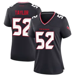 Houston Texans Women's Game Navy Team Jersey (52 Darrell Taylor)