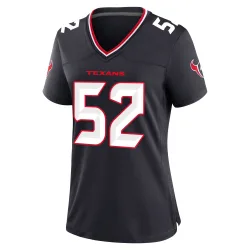 Houston Texans Women's Game Navy Team Jersey (52 Darrell Taylor)