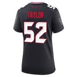 Houston Texans Women's Game Navy Team Jersey (52 Darrell Taylor)
