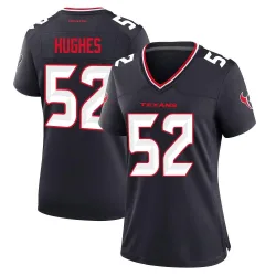 Houston Texans Women's Game Navy Team Jersey (52 Jerry Hughes)