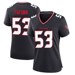 Houston Texans Women's Game Navy Team Jersey (53 Junior Tafuna)