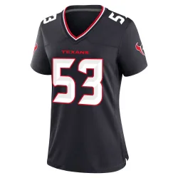 Houston Texans Women's Game Navy Team Jersey (53 Junior Tafuna)