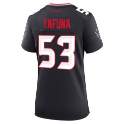 Houston Texans Women's Game Navy Team Jersey (53 Junior Tafuna)