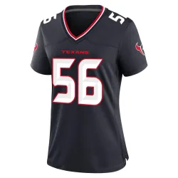 Houston Texans Women's Game Navy Team Jersey (56 Brian Cushing)