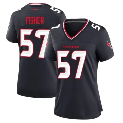 Houston Texans Women's Game Navy Team Jersey (57 Blake Fisher)