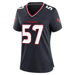 Houston Texans Women's Game Navy Team Jersey (57 Blake Fisher)
