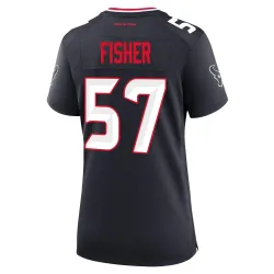Houston Texans Women's Game Navy Team Jersey (57 Blake Fisher)