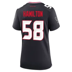 Houston Texans Women's Game Navy Team Jersey (58 Kyonte Hamilton)