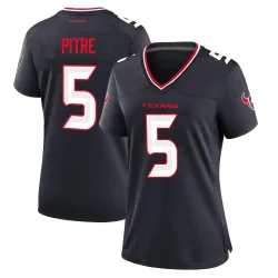 Houston Texans Women's Game Navy Team Jersey (5 Jalen Pitre)