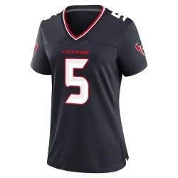 Houston Texans Women's Game Navy Team Jersey (5 Jalen Pitre)