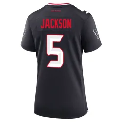 Houston Texans Women's Game Navy Team Jersey (5 Kearis Jackson)