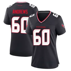 Houston Texans Women's Game Navy Team Jersey (60 Jake Andrews)