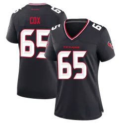 Houston Texans Women's Game Navy Team Jersey (65 Eli Cox)