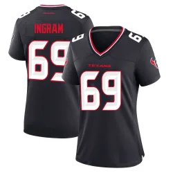 Houston Texans Women's Game Navy Team Jersey (69 Ed Ingram)