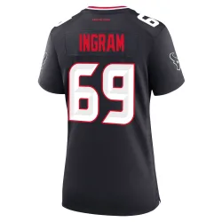 Houston Texans Women's Game Navy Team Jersey (69 Ed Ingram)