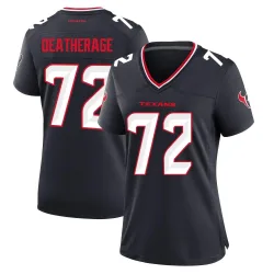 Houston Texans Women's Game Navy Team Jersey (72 Dylan Deatherage)