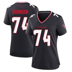 Houston Texans Women's Game Navy Team Jersey (74 Cam Robinson)