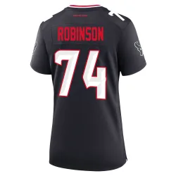 Houston Texans Women's Game Navy Team Jersey (74 Cam Robinson)