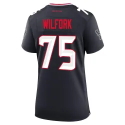 Houston Texans Women's Game Navy Team Jersey (75 Vince Wilfork)