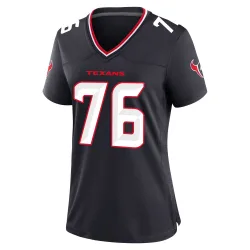 Houston Texans Women's Game Navy Team Jersey (76 Austin Deculus)