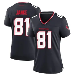 Houston Texans Women's Game Navy Team Jersey (81 Jaxon Janke)