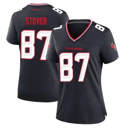 Houston Texans Women's Game Navy Team Jersey (87 Cade Stover)