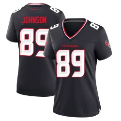 Houston Texans Women's Game Navy Team Jersey (89 Xavier Johnson)