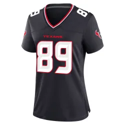 Houston Texans Women's Game Navy Team Jersey (89 Xavier Johnson)