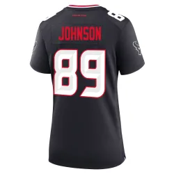 Houston Texans Women's Game Navy Team Jersey (89 Xavier Johnson)